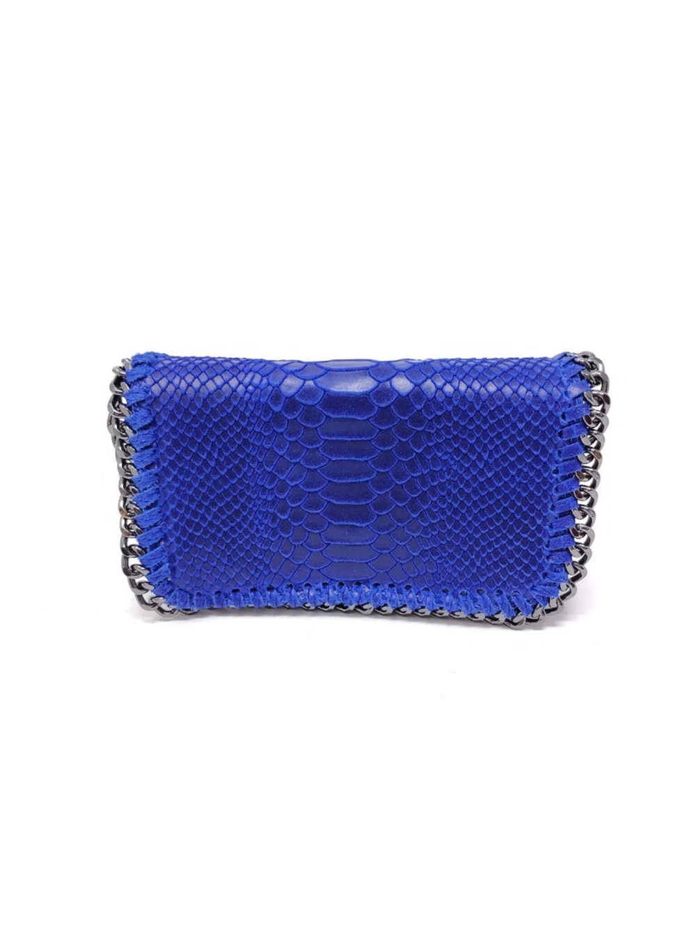 German Fuentes Faux-Python Blue Crossbody NWT